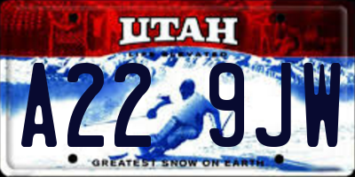 UT license plate A229JW
