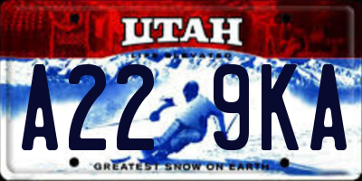 UT license plate A229KA