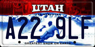 UT license plate A229LF