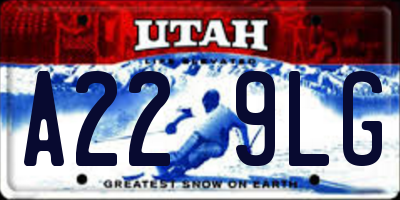 UT license plate A229LG