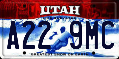 UT license plate A229MC