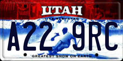 UT license plate A229RC