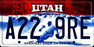 UT license plate A229RE