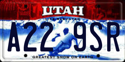 UT license plate A229SR
