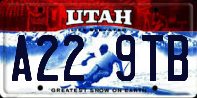 UT license plate A229TB