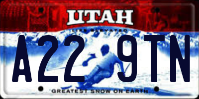 UT license plate A229TN