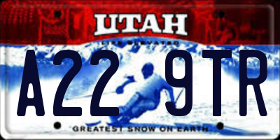 UT license plate A229TR