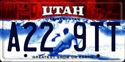 UT license plate A229TT