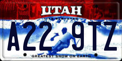 UT license plate A229TZ
