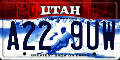 UT license plate A229UW