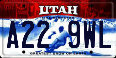 UT license plate A229WL