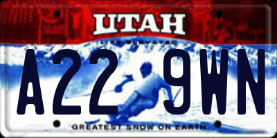 UT license plate A229WN