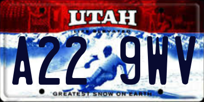 UT license plate A229WV