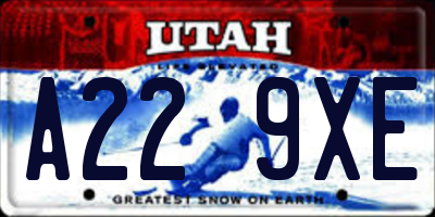 UT license plate A229XE