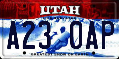 UT license plate A230AP