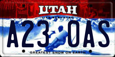 UT license plate A230AS