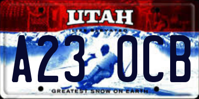 UT license plate A230CB