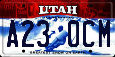 UT license plate A230CM