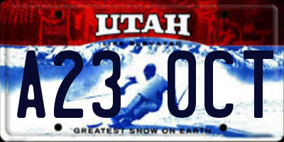 UT license plate A230CT