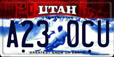 UT license plate A230CU