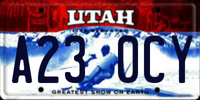 UT license plate A230CY