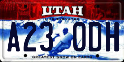 UT license plate A230DH