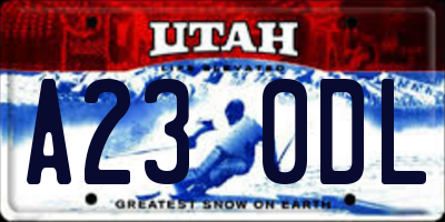UT license plate A230DL