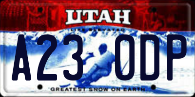 UT license plate A230DP