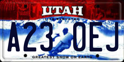 UT license plate A230EJ