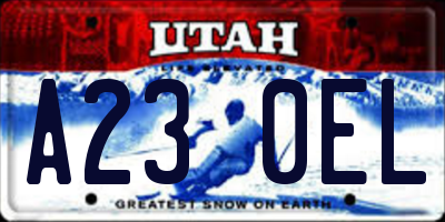 UT license plate A230EL