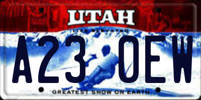 UT license plate A230EW