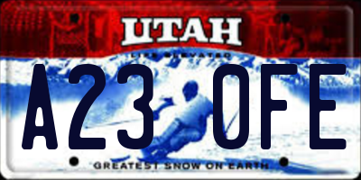UT license plate A230FE