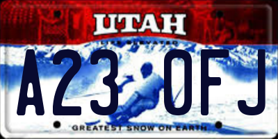 UT license plate A230FJ