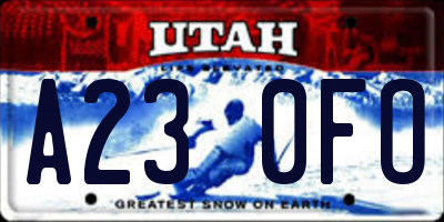 UT license plate A230FO