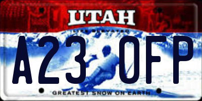 UT license plate A230FP