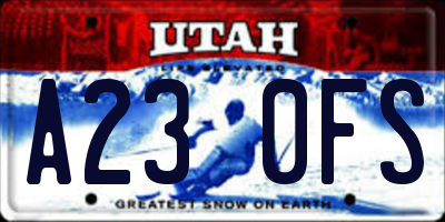 UT license plate A230FS