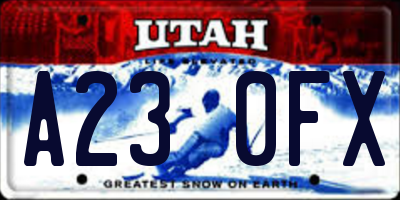 UT license plate A230FX