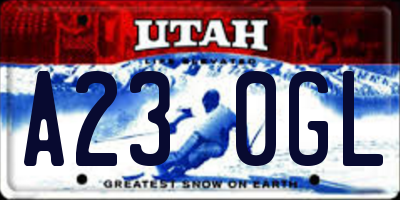 UT license plate A230GL