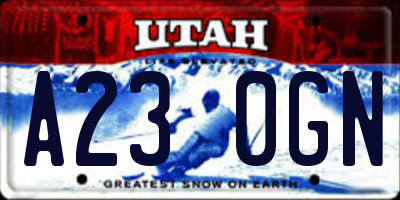 UT license plate A230GN