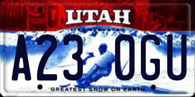 UT license plate A230GU