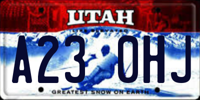 UT license plate A230HJ