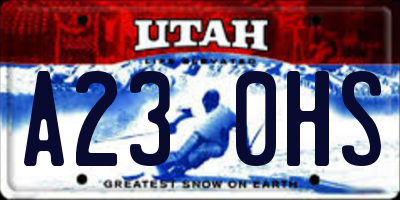 UT license plate A230HS