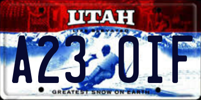 UT license plate A230IF