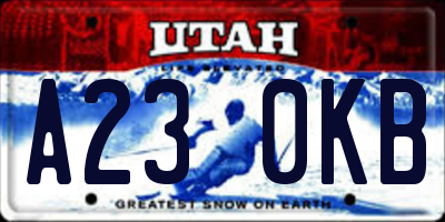 UT license plate A230KB