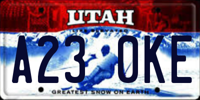 UT license plate A230KE