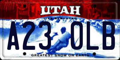 UT license plate A230LB