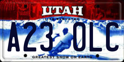 UT license plate A230LC