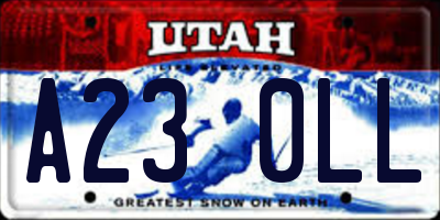 UT license plate A230LL