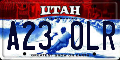 UT license plate A230LR
