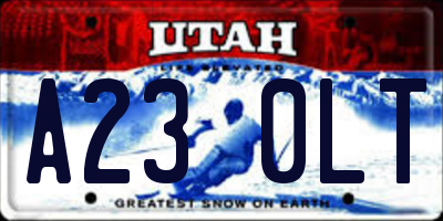 UT license plate A230LT